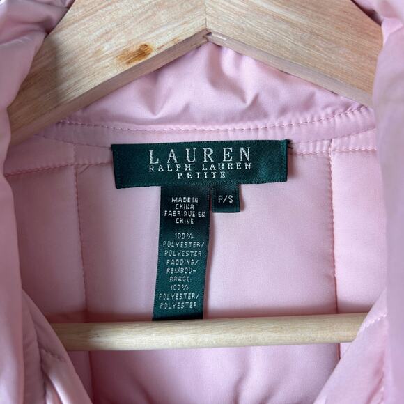 Lauren Ralph Lauren Green Label Petite Pink Quilted Small Jacket - Picture 3 of 5